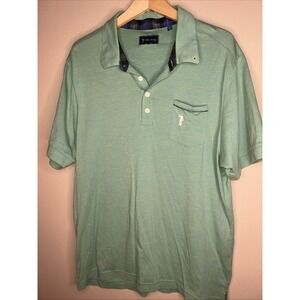 $88 William Murray Men's Just A Trim Golf Polo Shirt Green Large